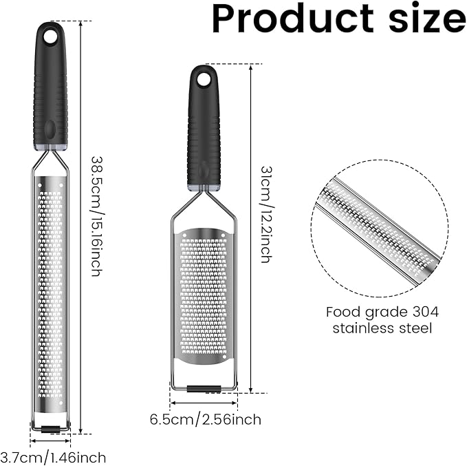 8Pcs Stainless Steel Grater for Different Food Grater with Non-Slip Handle for Vegetables Cheese Shredder and Lemon