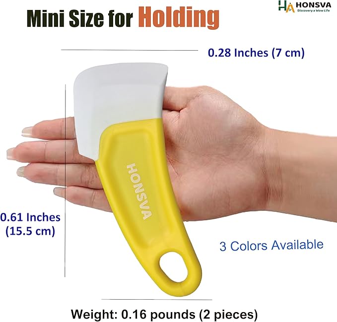 Silicone Dish Scraper to Kitchen Cleaning for Pans, Pots, Bowls, Non-stick Scraping Spatulas Tool,3 Pcs (Yellow, Green and Red)