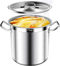 Stainless Steel Stockpot with Lid, 75QT Large Stock Pot Heavy Duty Tri-Ply Bottom Commercial Grade Stock Pot & Stockpots for Boiling Cooking Soup Stew Canning Cookware Sauce Cooking Pots