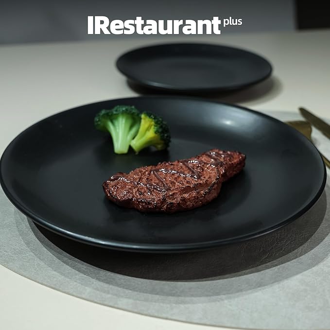 Stoneware Coupe Commercial Grade Dinnerware, Matte Black, Plate 9", Case of 24