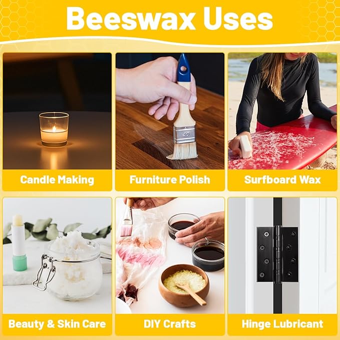 Silicone Beeswax Mold, Makes 5 x 1 OZ Wax Bars with The Word Beeswax Embossed, Reusable Beeswax Bar Mold, Reusable, Easy Release, Reusable Silicone Molds for DIY Soap, Candle, Wax Block Crafting