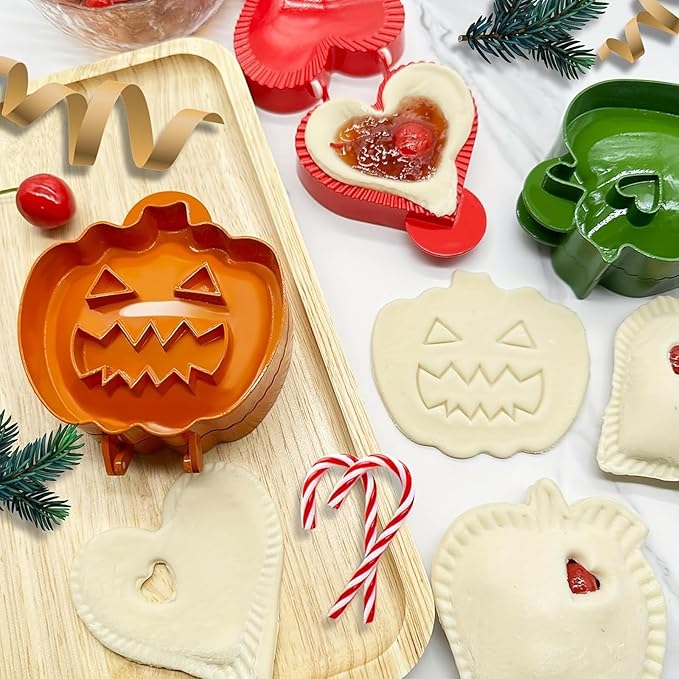 6PCS Mini Hand Pie Molds,Party Potluck Hand Pie Molds for Baking,Fits All Kinds of Festivals and Parties (6PCS-A)