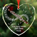 Personalized Oboist Christmas Glass Ornament 2025, Oboe Teacher Christmas Tree Ornaments, Custom Text Name & Year Oboe Ornament Gift for Student Friend, Musical Instruments Xmas Decorations
