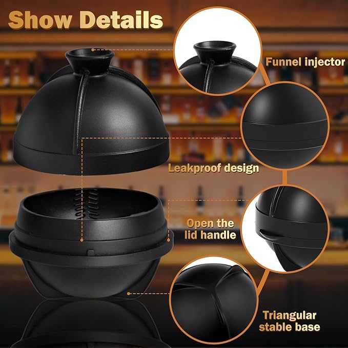 4 Pack Baseball Ice Cube Mold 2.5 Inch Large Silicone 3D Baseball Ice Cube Molds Fun Shapes Novelty Baseball Cube Molds Christmas Gifts for Cocktails, Bourbon, Brandy, Whiskey (4, Baseball)