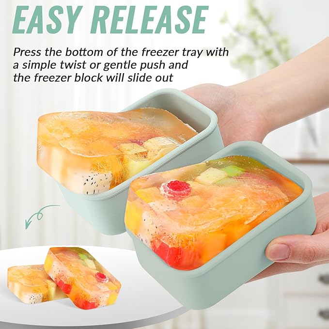 6 Packs 1 Cup Silicone Soup Freezer Molds with Lid Silicone Soup Freezer Trays Rectangle Reusable Food Preserving Tray Freezing Sauces Stews(Sage Green)