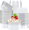 EUSOAR Disposable Ramekins with Lids, 10oz 100pcs Aluminum Foil Baking Cups, Creme Brulee Cups, Muffin Cups for Baking, Square Cupcake Pans, Mini Cake loaf Bread Containers