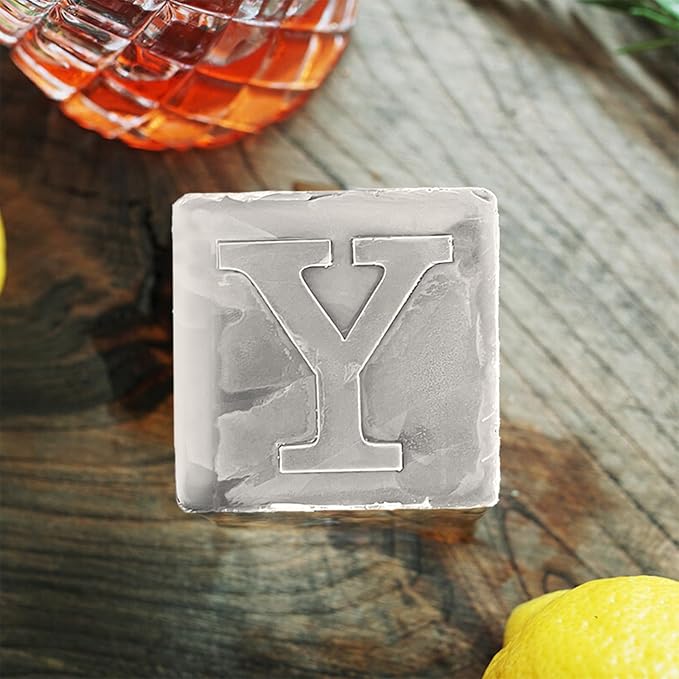 Letter Y Monogram Ice Cube Mold Custom Ice Cube Mold 2 Inch Big Initials Silicone Ice Cube Tray Gifts for DAD Gifts for Him