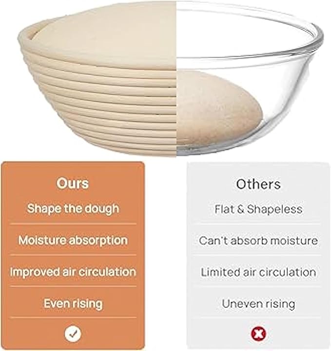 Bread Proofing Star Basket Sourdough Starter Kit - Rattan Banneton Bowl for Baking Star-Shaped Bread- Gift Set
