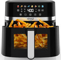 Air Fryer 6.5 QT,8 in 1 with Visible Window,LED display, 400℉ Precise Temperature Control, Shake Reminder&Pre-heat indicator,Metal inner cavity,Nonstick & Dishwasher Safe Basket