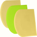 SURDOCA Dough Scraper Bench Scraper - 3P 5.9x4.3" Plastic Flexible Bowl Scraper, Sharp Edge & Angles Cake Scraper. Non-Slip Bakeware Decorating Tools Sculpting & Modeling Tools - Yellow+Green+Yellow