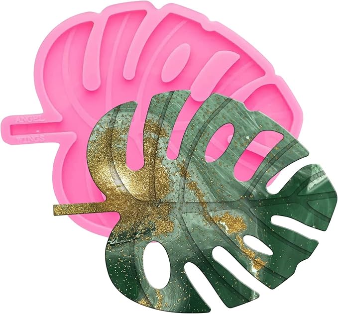 Leaf Coaster Resin Molds Silicone Epoxy Casting Mold for Cup Mat Geode Coaster Agate Resin Mold DIY Unique Coaster Home Decoration(4.72x4.72inch)