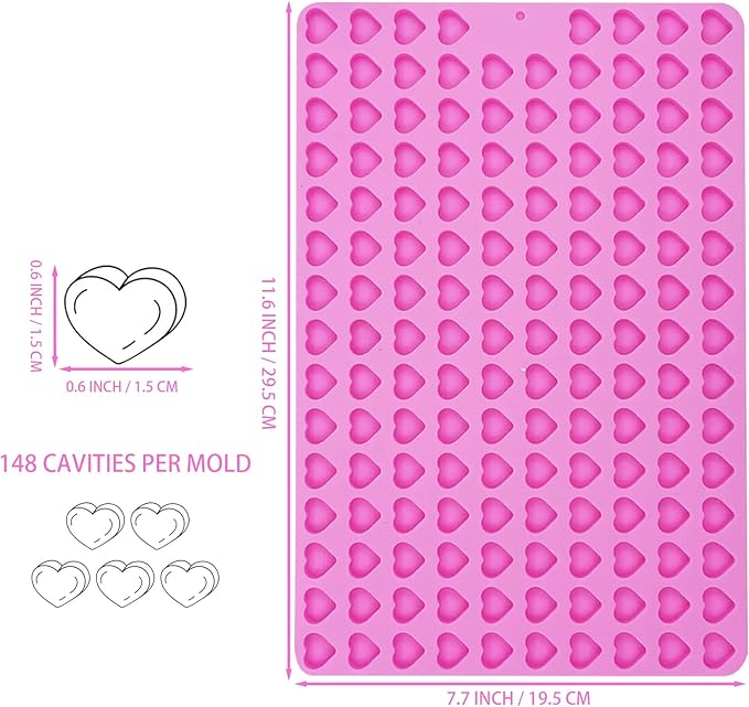 Mini Heart And Round Silicone Mold, Dog Treat Molds, Non-Stick Gummy Mold for Chocolate, Fondant, Candy, Biscuits, Cookie, Jelly and Dog Training Commands Concept (Loving heart/Half sphere)