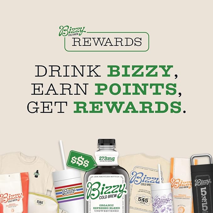 Bizzy Organic Cold Brew Coffee | Light & Bright Blend | Coarse Ground Coffee | Light Roast | Micro Sifted | Specialty Grade | 100% Arabica | Brew Bags | 4 Count | Makes 14 Cups