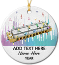 Customized Text Year Name Harmonica Instrument Player Ceramic Ornament, Personalized Harmonica Christmas Ornaments Gift for Harmonicist Women Men Friends Brother Sister, Harmonicas Musical Ornament