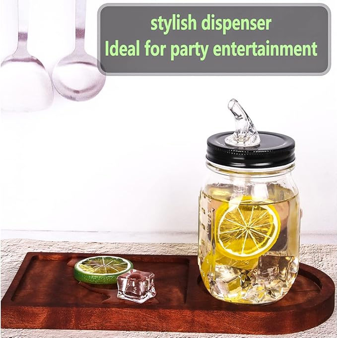 Mason Jar Pour Spouts. free flow Mason Jar Pour Spouts, mason jar for spout regular mouth size 70mm dispenser germination cover. Suitable for any liquid. Leak-Proof 4-Pack + 8 Lid Caps (black)