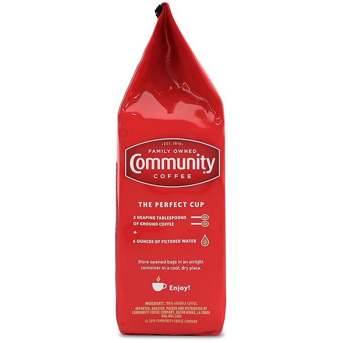Community Coffee Signature Blend Whole Bean Coffee, Dark Roast, 12 oz Bag (Pack of 6)