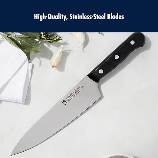 HENCKELS Solution Razor-Sharp 14-pc Self Sharpening Knife Block Set, Chef Knife, Bread Knife, Steak Knife, German Engineered Informed by 100+ Years of Mastery