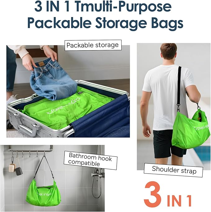 Vacuum Bags for Travel Luggage, Reusable Compression Bags for Carry On Suitcases and Backpack, Vacuum Seal Packing Cube for Cloth (1PC No Pump)