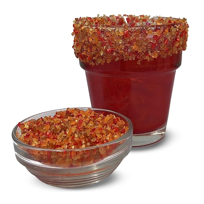 Snowy River Thanksgiving, Cocktail & Margarita Sugar Rimmer - Vibrant Naturally Colored Sugar for Cocktail Rimming, Baking & Decorating, Medium Crystal - 80oz