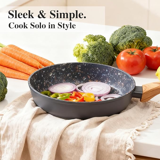 8.5 & 10.25 Inch Nonstick Frying Pan Skillet, Superior PFOA-Free & Non-Toxic Coating, 3mm Aluminum for Even Heat, Induction Compatible, Dishwasher Safe for Eggs & Pancakes