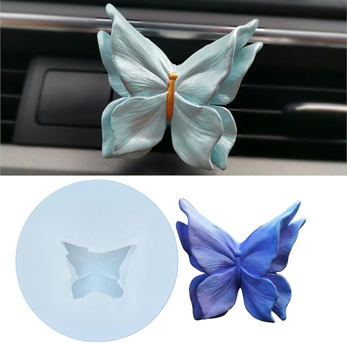 3D Double Winged Butterfly Candle Mold, Bilayer Butterfly Silicone Mold, Animal Resin Mold for Soap Soy Wax Epoxy DIY Handcraft Home Ornaments Car Air Freshener Decoration