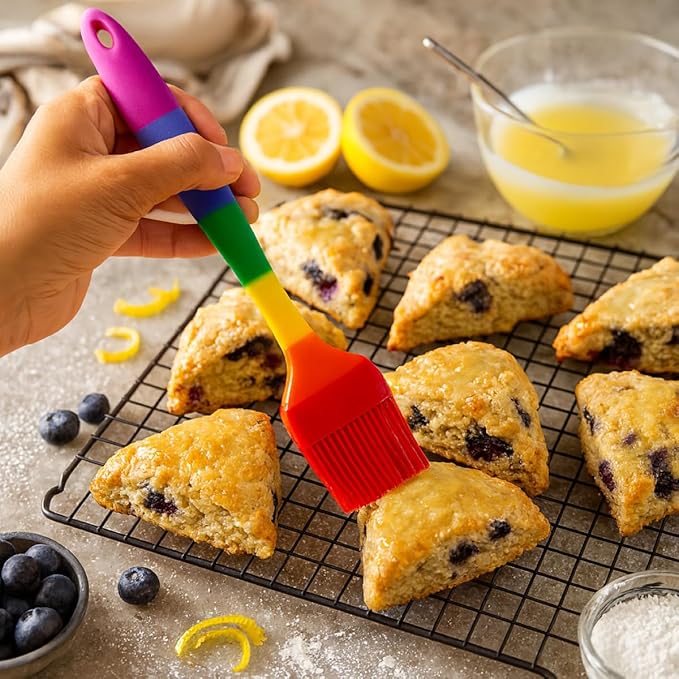Cooking With Pride Non-Stick Pastry Brush, Heat-Safe Silicone With Iron Core, 8.5-Inch