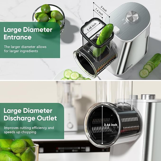 Electric Cheese Grater Upgraded, 250W Electric Slicer Shredder, Automatic Cheese Shredder, Electric Salad Machine for Fruits, Vegetables, Cheeses，Salad Maker With 5 Different Shapes of Blades