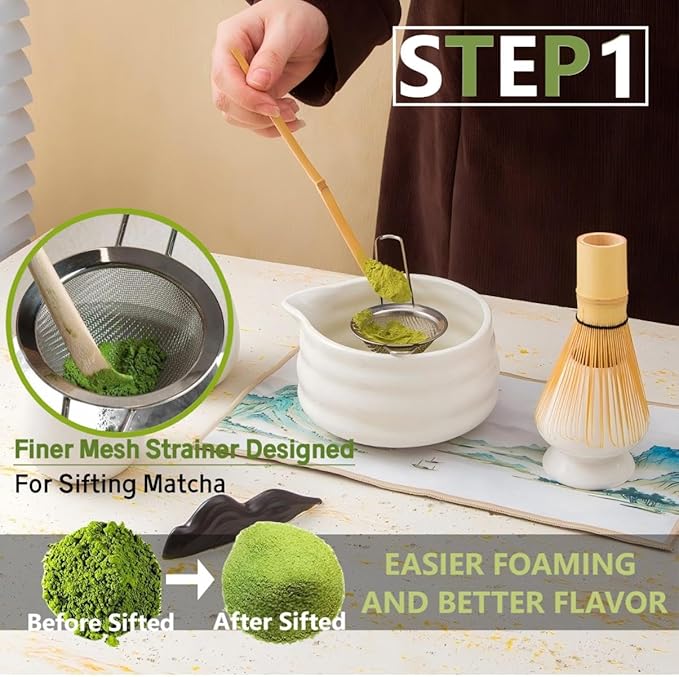 Matcha Whisk Holder Matcha Chasen Whisk Stand Ceramic Holder fit for Traditional Japanese Tea Ceremony Starter (Matte Black)