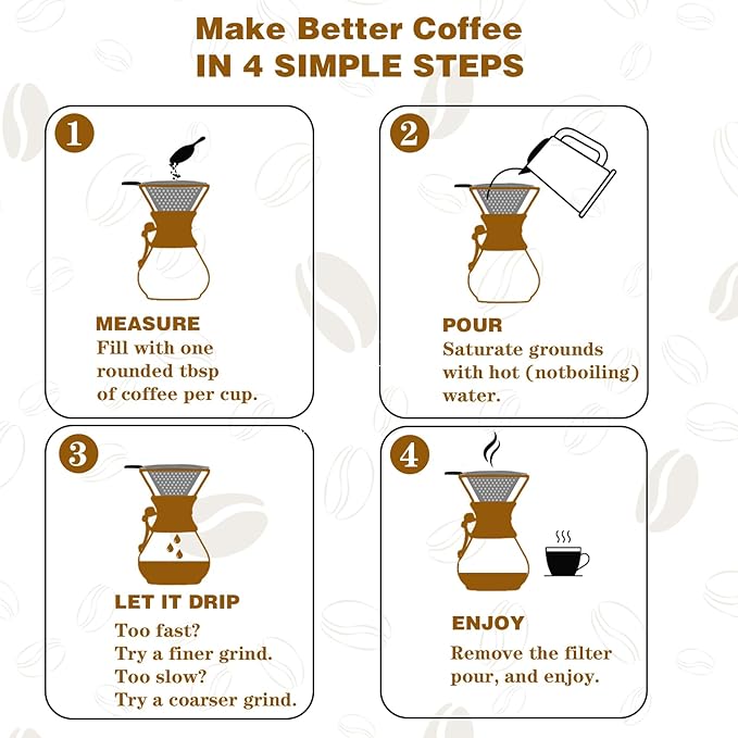 Pour Over Coffee Maker with Reusable Stainless Steel Drip Filter, Lead-Free Borosilicate Glass Coffee Carafe with Modern Wooden Collar for 1-2Cup, Circular Clear (400ml/13.5oz)