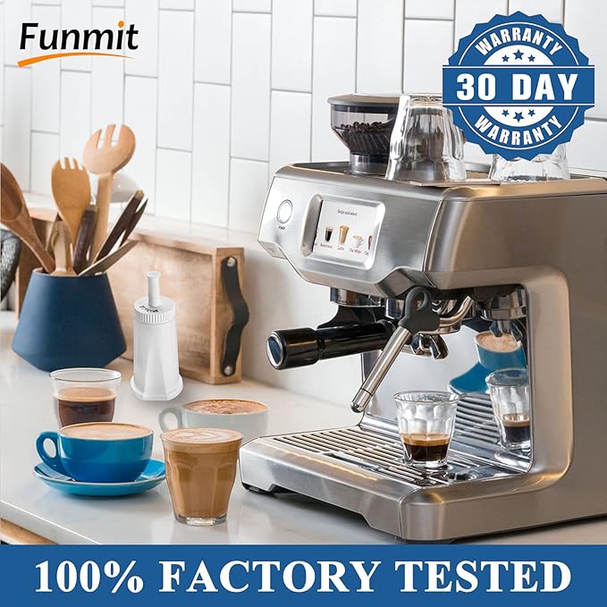 4 Pack Replacement Water Filter for Breville Espresso Machine Barista Touch Bes880, Barista Pro BES878, Oracle Touch BES990, Oracle BES980, Dual Boiler BES920 Bambino ClaroSwiss Sage by Funmit