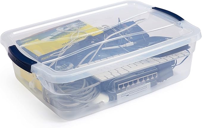 Rubbermaid Cleverstore 16 Qt Clear Storage Bins with Lids, 6-Pack, Stackable, BPA-Free, Made in USA