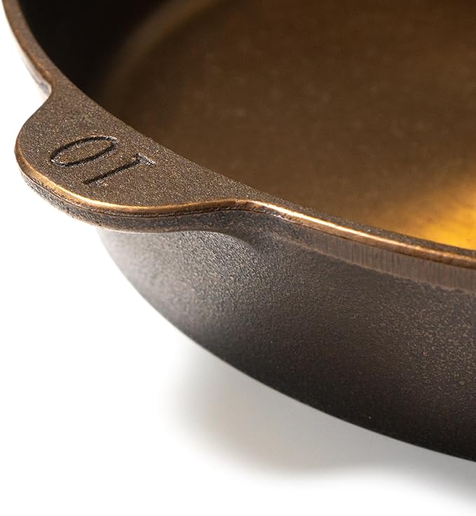 Lancaster Cast Iron No. 10 Skillet - 11-5/8-Inch Pre-Seasoned Heirloom Pan - Made in USA