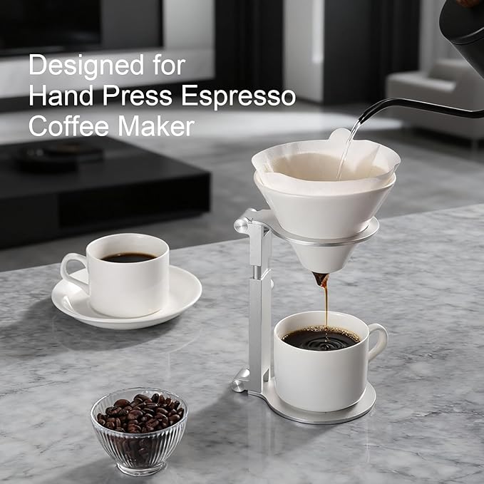 Pour Over Coffee Maker Stand,Adjustable & Foldable Portable Electric Espresso Machine Stand,Holder for Coffee Grinder,Universal Dripper,V60 Dripper,Travel Coffee Maker,Coffee Press Sliver