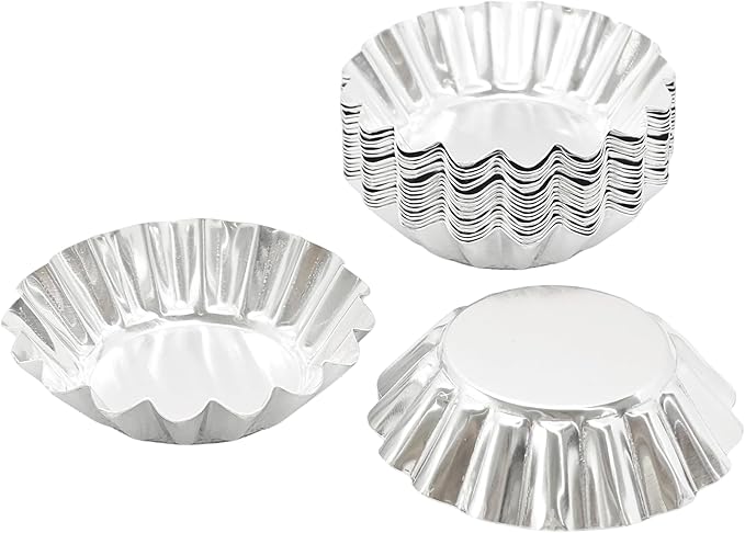 pson 20Pcs 2.95 Inch Egg Tart Molds, Non-Stick Aluminum Mini Tart Pans for Baking Tarts, Pies, Cupcakes, Muffins, Pudding, and Desserts