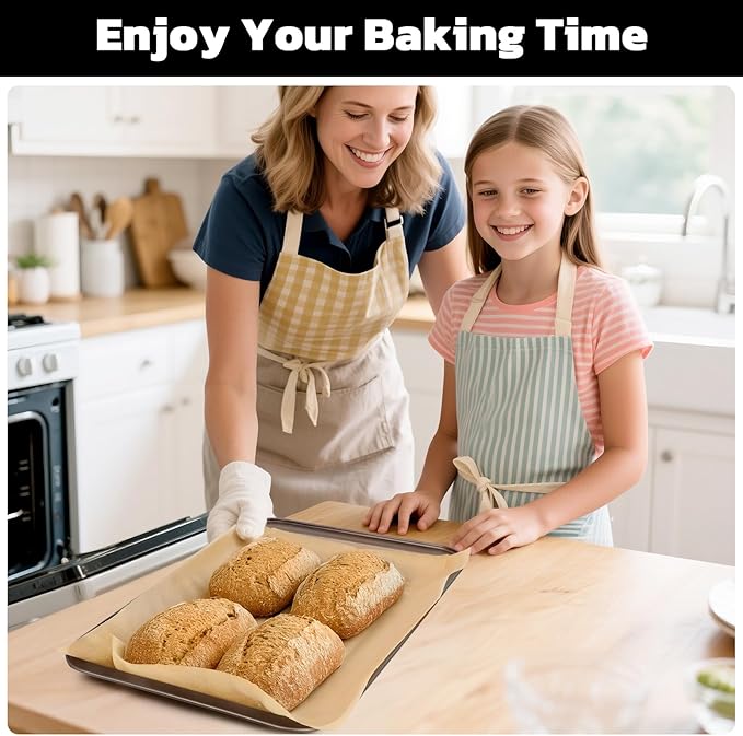 Beasea Parchment Paper Sheets for Baking, 200pcs 12x16 Inch Unbleached Precut Nonstick Heavy Duty Natural Parchment Baking Paper Sheets for Air Fryer Cooking, Grilling, Frying and Steaming