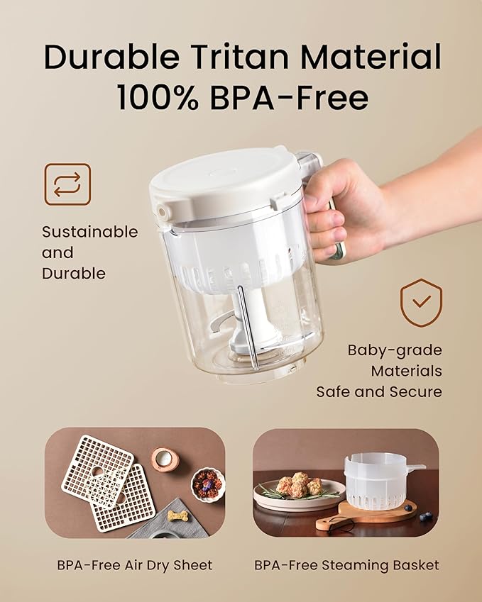 Pet Fresh Maker - Food Processor with Recipe for Dog Treats, DIY Cat Churu, Crunchy Treats, 10 Types of Homemade Pet Foods for Dogs, Cats & Small,7-in-1 Cooking Machine with Easy One-Step Touch Panel