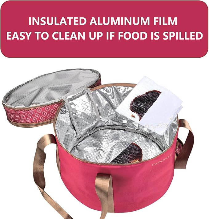TMRIOPELP Tall Cake Carrier with Lid and Handle Insulated Cake Container Cake Transport Carrier Ideal for Pies Cupcakes and Pastries Perfect for Safe and Secure Cake Delivery (Red, 12 inch)