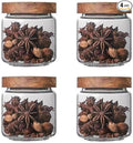 Glass jar candy Containers - 16oz kitchen Glass Airtight Storage jar With Acacia Airtight Lid，for kitchen Seasoning, coffee bean, tea, suger, herbs (4)