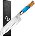 Santoku Knife Kitchen Knife Ultra Sharp Santoku Knife 7 Inch - High Carbon Stainless Steel - Ergonomic Resin Handle, Best Choice for Home Kitchen Chef Knife, Blue