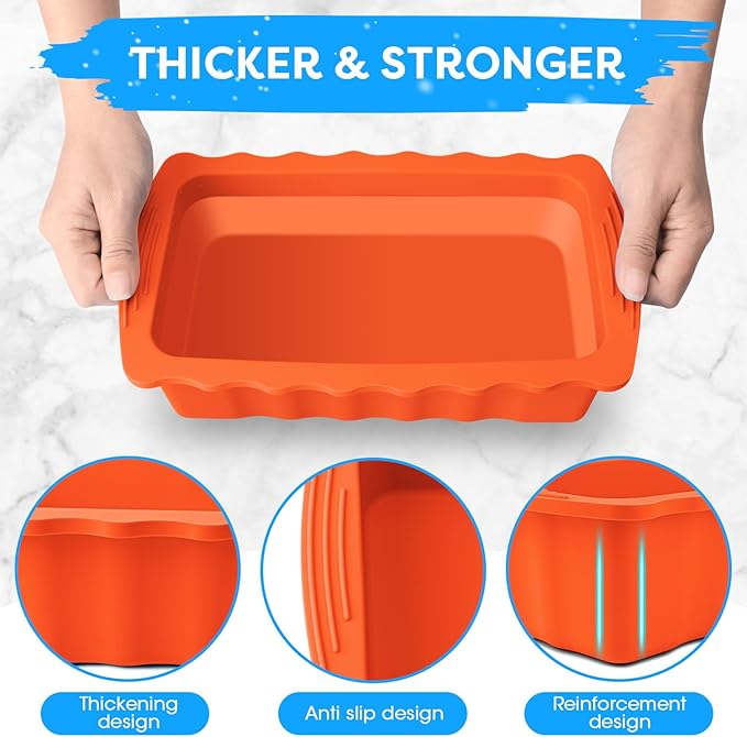 Haldane 5PC Extra Large Ice Block Mold 15LB Ice Cube Bricks Maker Molds for Cold Plunge/Coolers, Reusable Ice Bath Water Chiller, Thick Silicone Ice Bath Accessories Orange