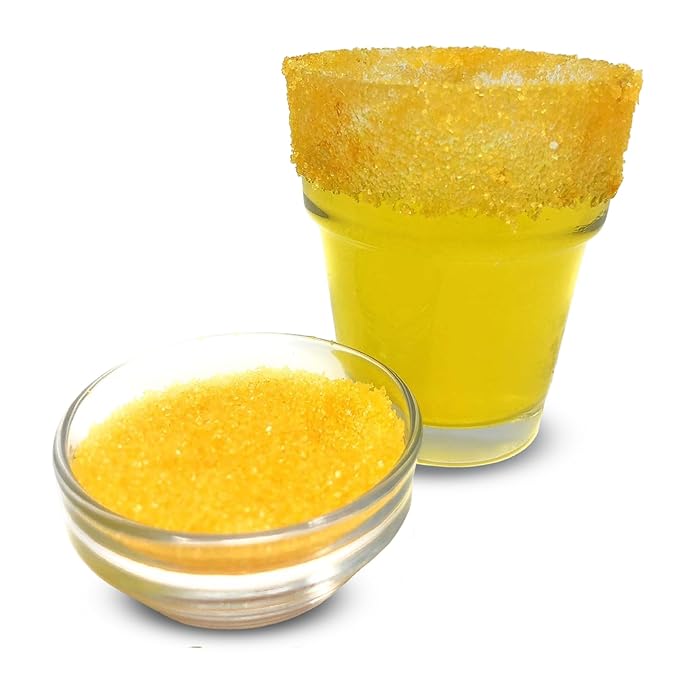 Snowy River Yellow, Cocktail & Margarita Sugar Rimmer - Vibrant Naturally Colored Sugar for Cocktail Rimming, Baking & Decorating, Medium Crystal - 16oz