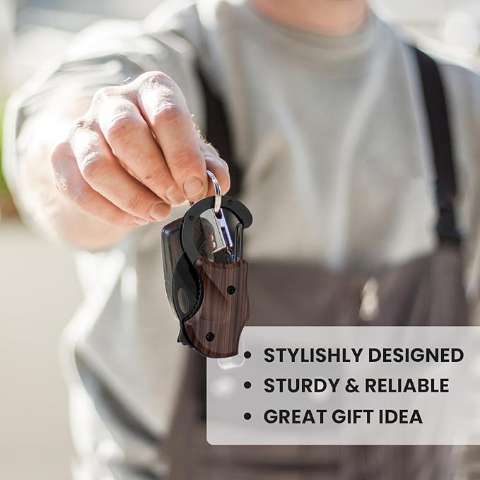 Small Pocket Knife for Men, Cool Box Cutter with 1.34 inch Sharp Blade, EDC Knives Tool for Everyday Carry (Wood Grain)