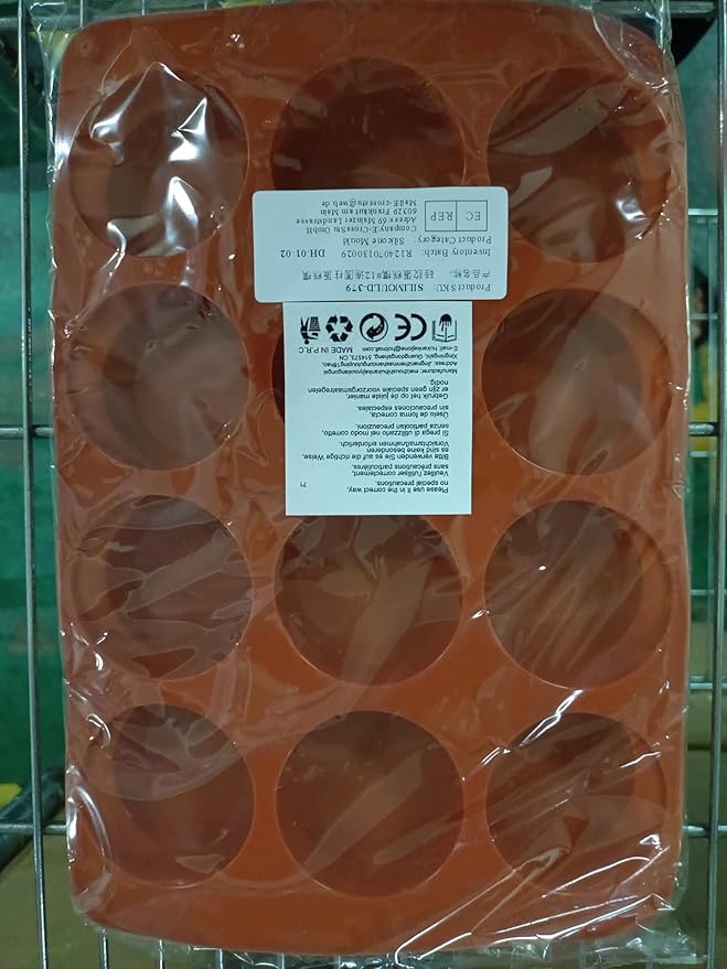 Muffin Pan, 12 Cup Silicone Cake Moulds for Baking, Silicone Muffin Cases, Non Stick Muffin Tin, Cookies Jelly Mould - BPA Free and Dishwasher Safe