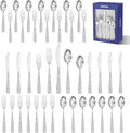 HIKAA Gift Wrap Silverware Set Stainless Steel Flatware Set for Gift, Cutlery Set for Present (40, Flower)