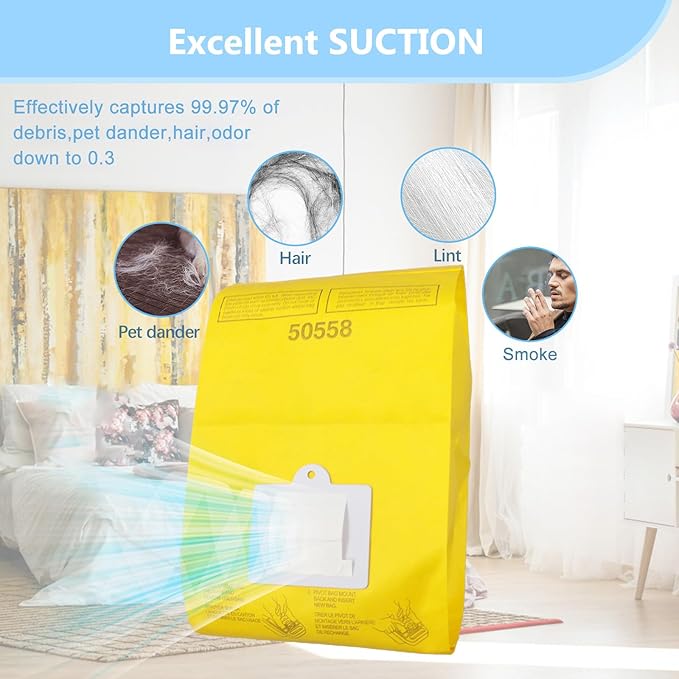 25 Pack Replacement Vacuum Bags Compatible with Kenmore Canister Type C/ 5055, 50555 50557,50558,and Panasonic Type C-5 C-18-Premium Canister Vacuum Bags