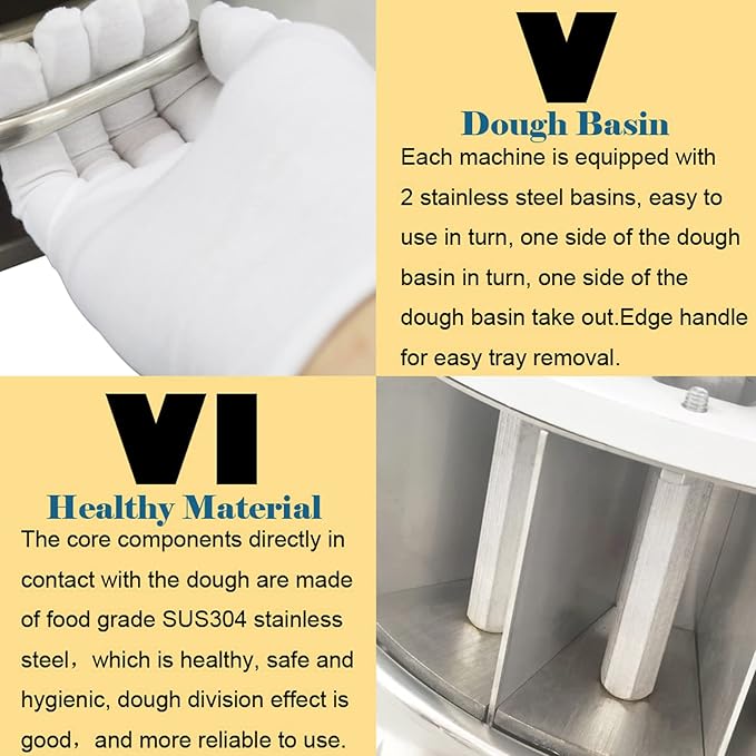 INTSUPERMAI Manual Dough Divider Machine 12PCS Equal Division Commercial Dough Cutter Divider TableTop Hydraulic Hand Dough Cutter Bread Maker Lump Spacer Bakery