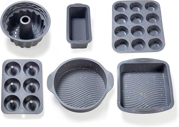 51PCS Silicone Bakeware Set Silicon Cake Molds Set For Baking, Including Baking Pan, Cake Mold, Cake Pan, Toast Mold, Muffin Pan, Donut Pan, And Cupcake Mold Silicone Baking Cups Set