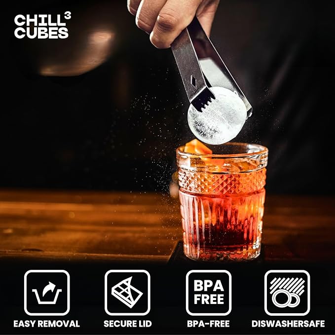 Large Ice Cube Trays Combo - Set of 2, Silicone Ice Ball Maker & Ice Cube Trays with Lids for Chilly Drinks, Perfect for Whiskey, Cocktails - BPA-Free