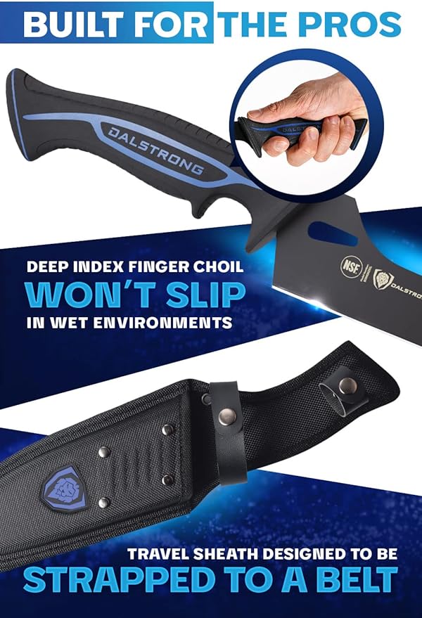 Dalstrong Slicing & Carving Fillet Knife - 10 inch - Night Shark Series-7CR17MOV High Carbon Steel-Titanium Coated-Fillet Knife for Fish & Meat Slicer - Polypropylene Handle - Sheath- NSF Certified