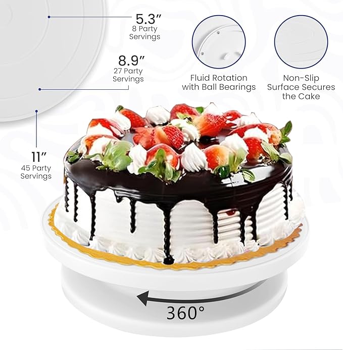 540PCS Cake Decorating Kit - Baking Supplies with 4 Springform Pans, Rotating Turntable, Decorating Tools, Cake Baking Supplies Set for Beginners